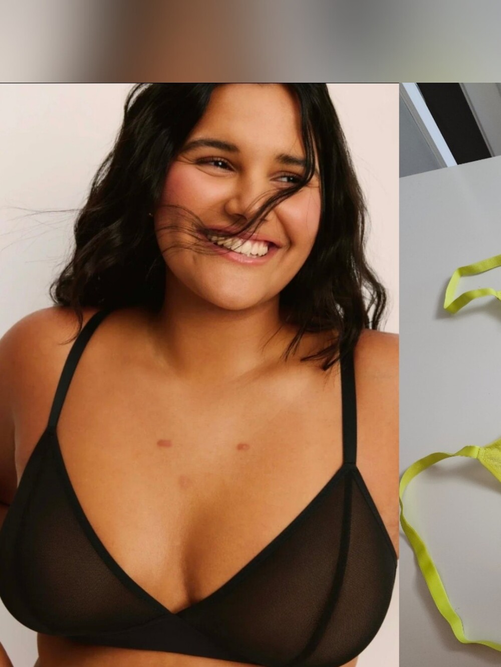 knix Mesh Deep V Bra In Citron Size Medium